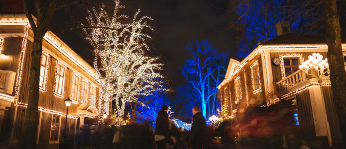 Jul i forlystelsesparken Liseberg i Göteborg
