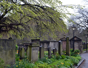 Kirkegård med stemning i Edinburgh
