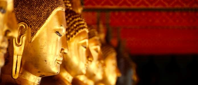 Buddhaer i Wat Pho i Bangkok