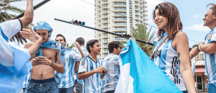 Argentinske fodboldfans fejre sejeren