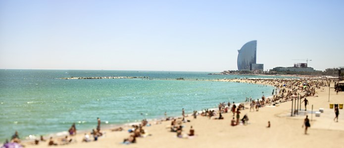 La Barceloneta Beach ved Barcelona
