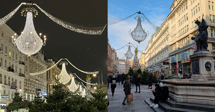 Julepyntede Graben i Wien