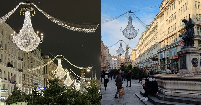 Julepyntede Graben i Wien