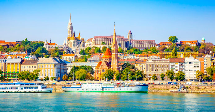 Udsigt over floden i Budapest